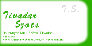tivadar szots business card